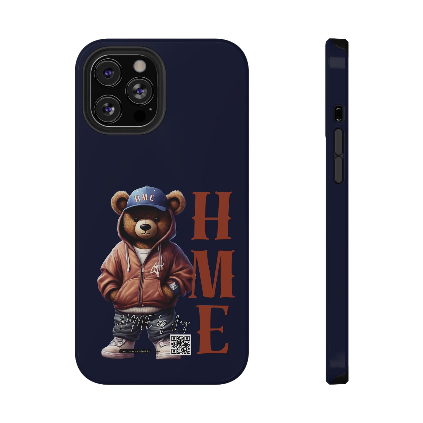 HME Bear Logo Collection Navy Blue Impact-Resistant Cases