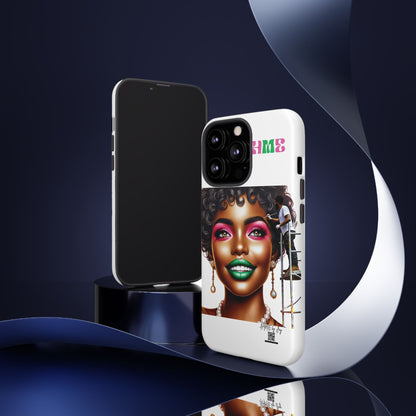 Phone Case - Ahnye's Melanin Collection Devine 9, AKA creation of beauty (White)