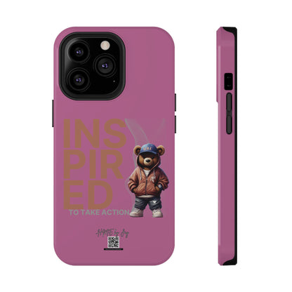 Phone Cases - HME Logo Bear, Inspired to take action light pink