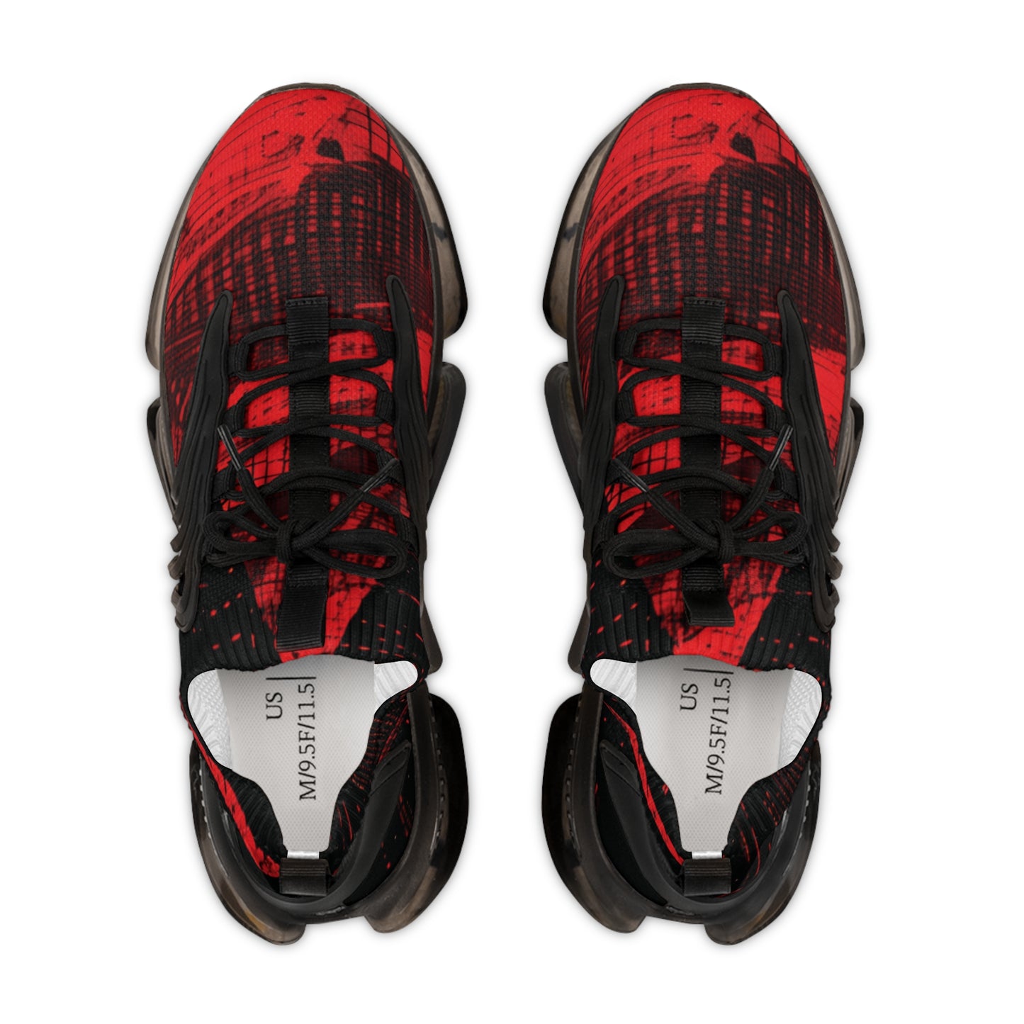 FlexComfort Red & Black Men's Mesh Sneakers