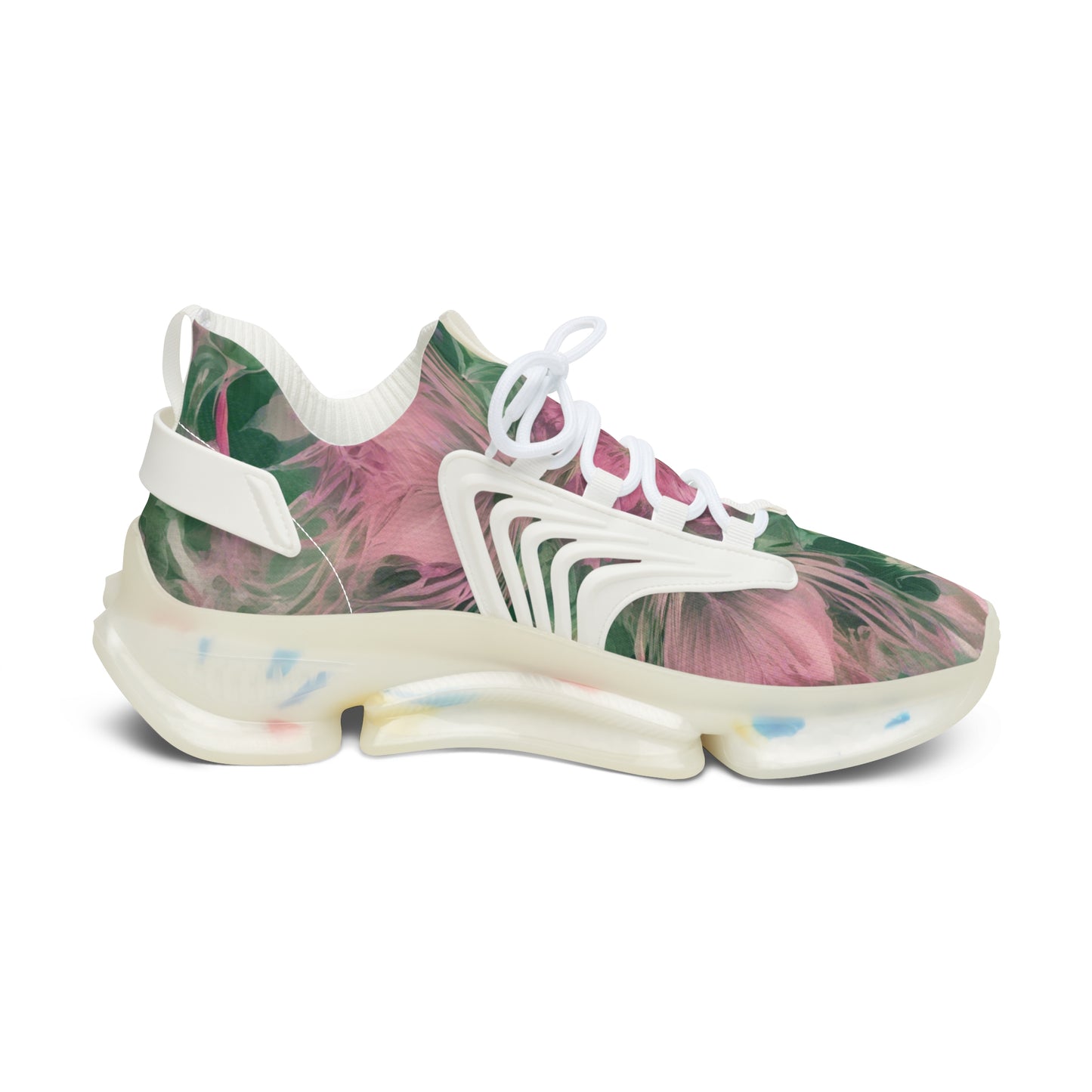 FlexComfort Pink & Green Women's Mesh Sneakers