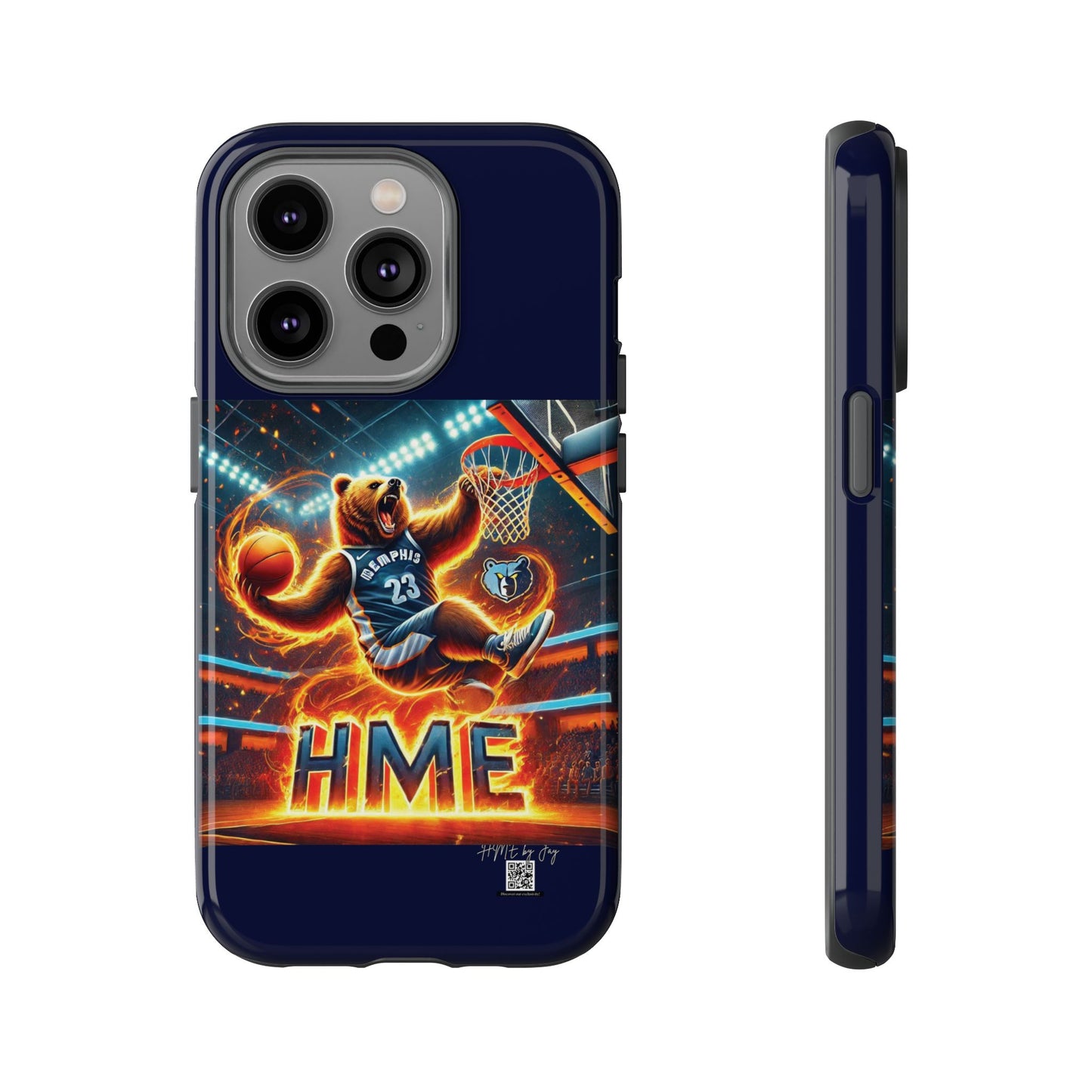 Phone Cases - Memphis Grizzlies Bear Dunkin on Fire Design