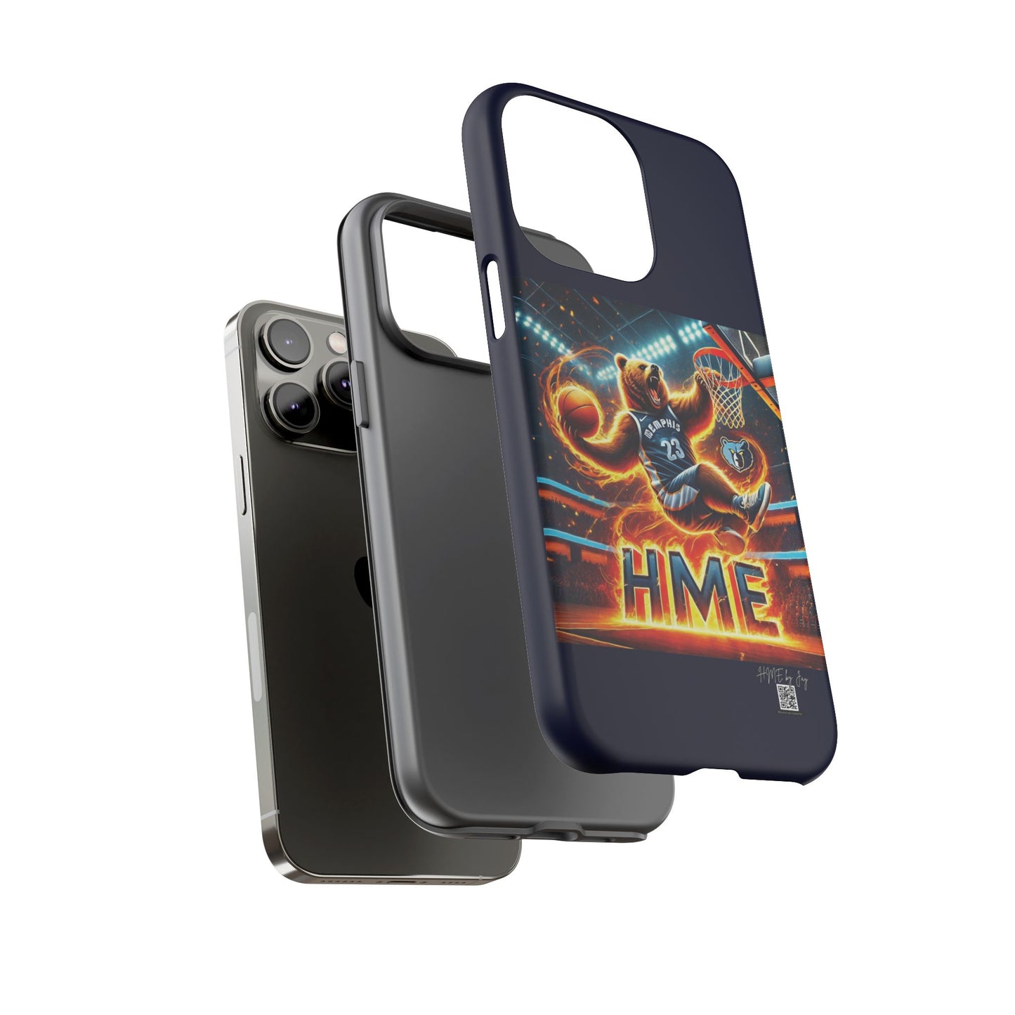 Phone Cases - Memphis Grizzlies Bear Dunkin on Fire Design