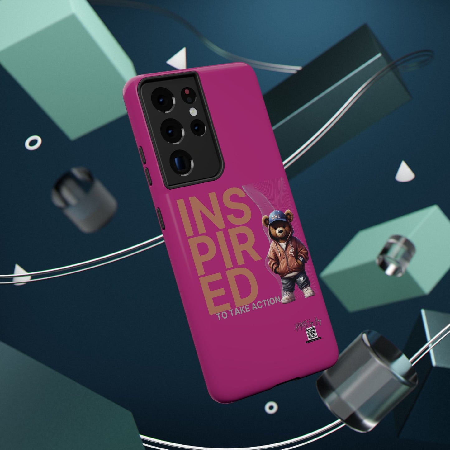 Phone Cases - HME Logo Bear, Inspired to take action Pink