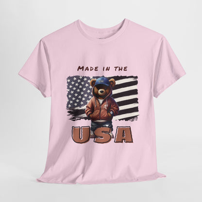 HME Bear Logo Made in the USA Unisex Heavy Cotton Tee