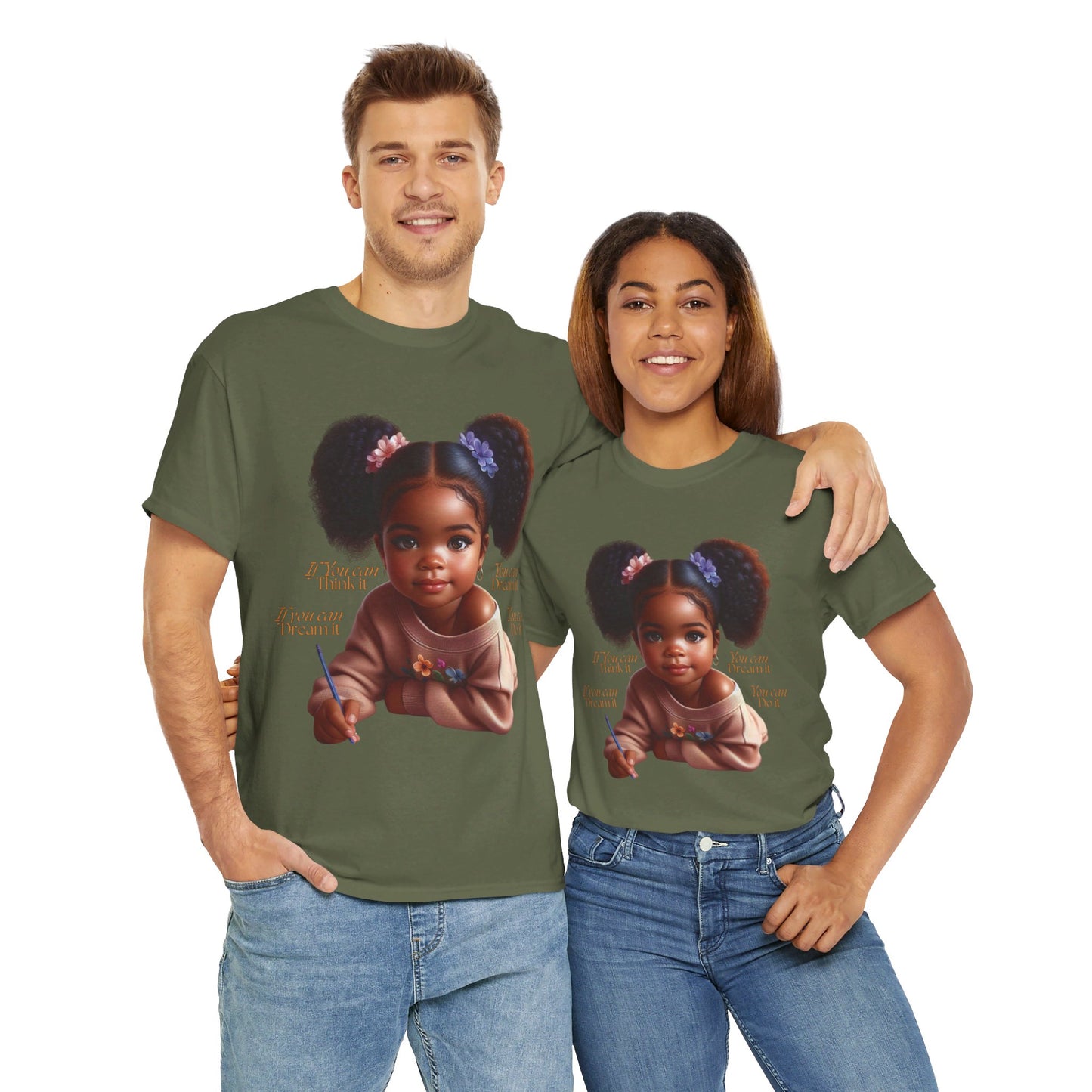 Ahnye’s Melanin Collection If you can think it Unisex Heavy Cotton Tee