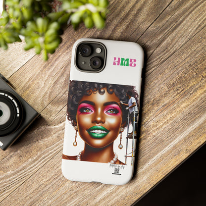 Phone Case - Ahnye's Melanin Collection Devine 9, AKA creation of beauty (White)