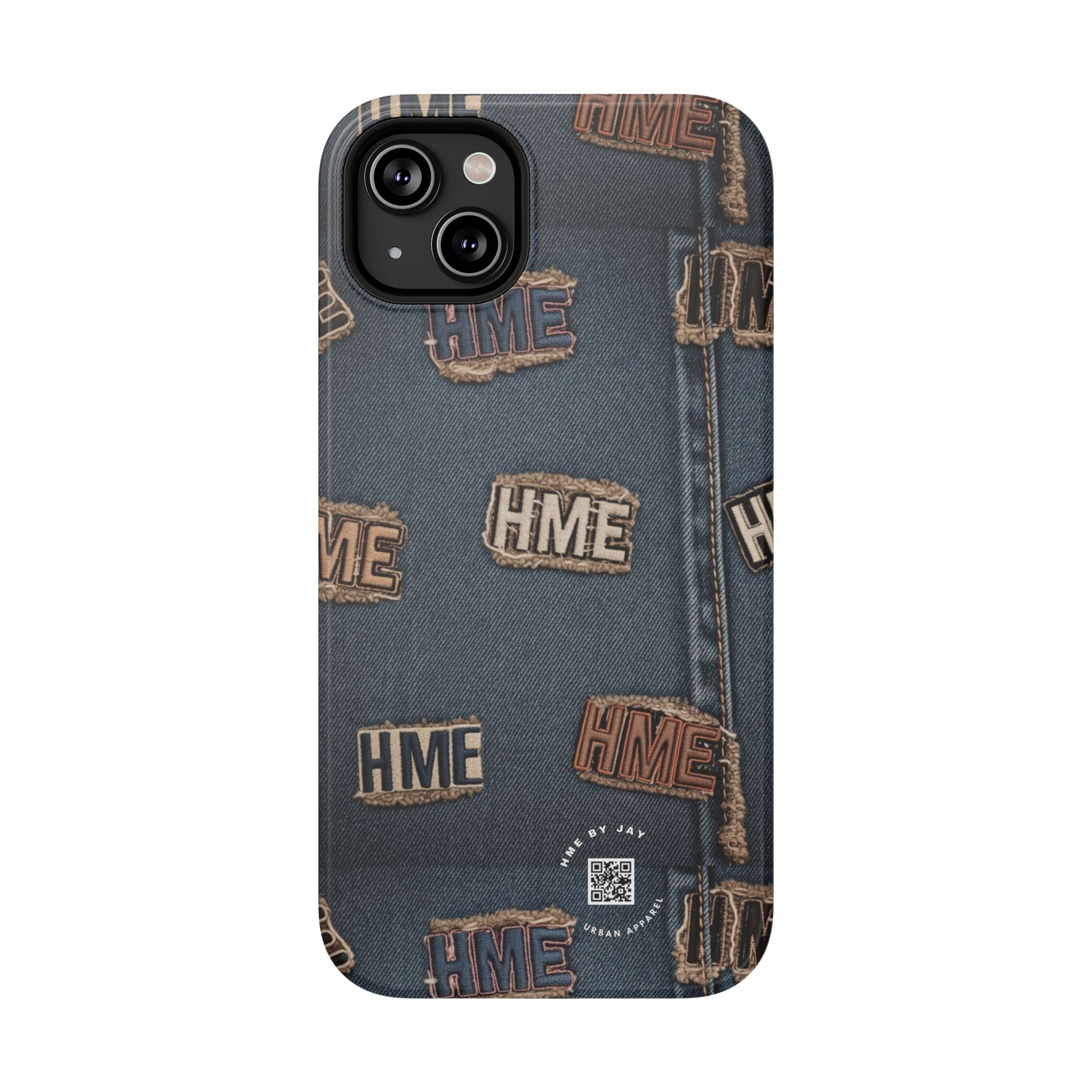 Phone Case Stressed Denim HME Patches Impact-Resistant