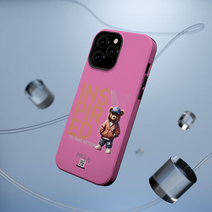 Phone Cases - HME Logo Bear, Inspired to take action light pink