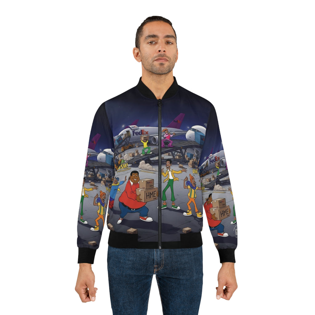 Fat Albert & The Gang x FedEx Bomber Jacket — Retro Cartoon Crossover AOP