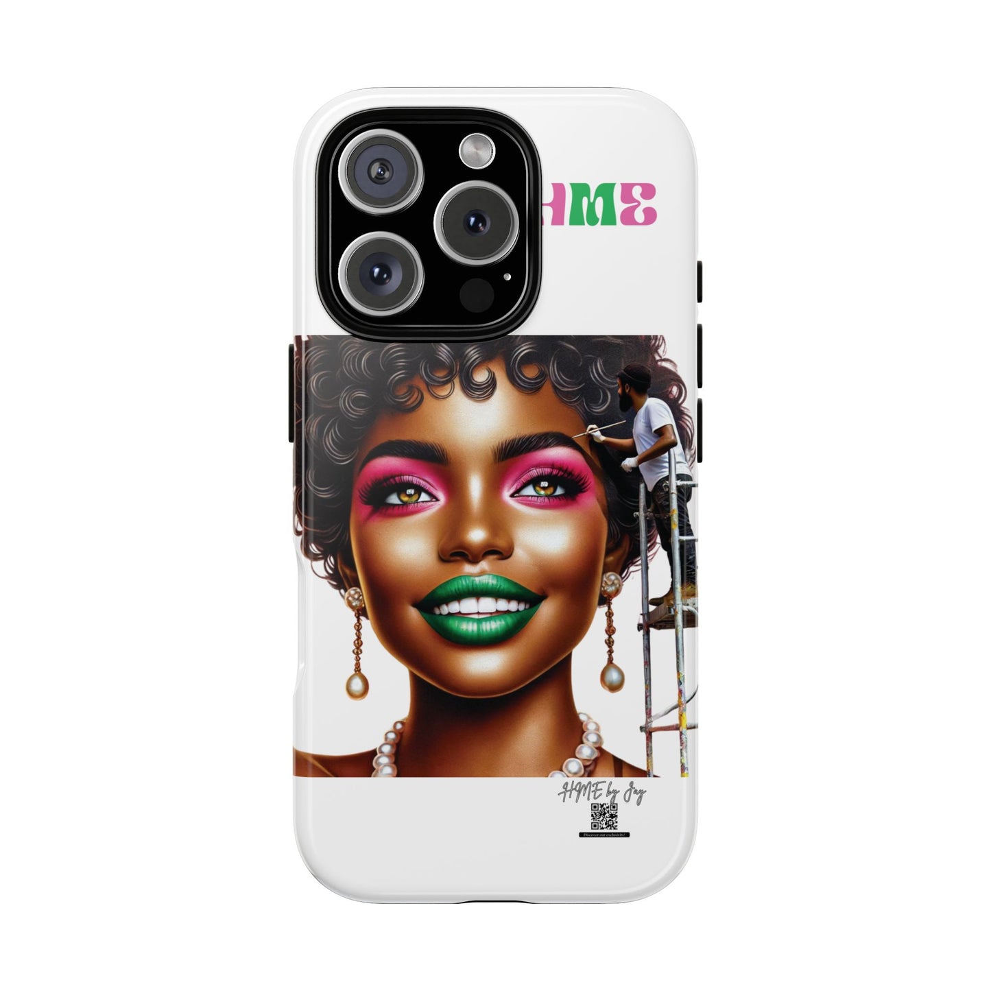 Phone Case - Ahnye's Melanin Collection Devine 9, AKA creation of beauty (White)