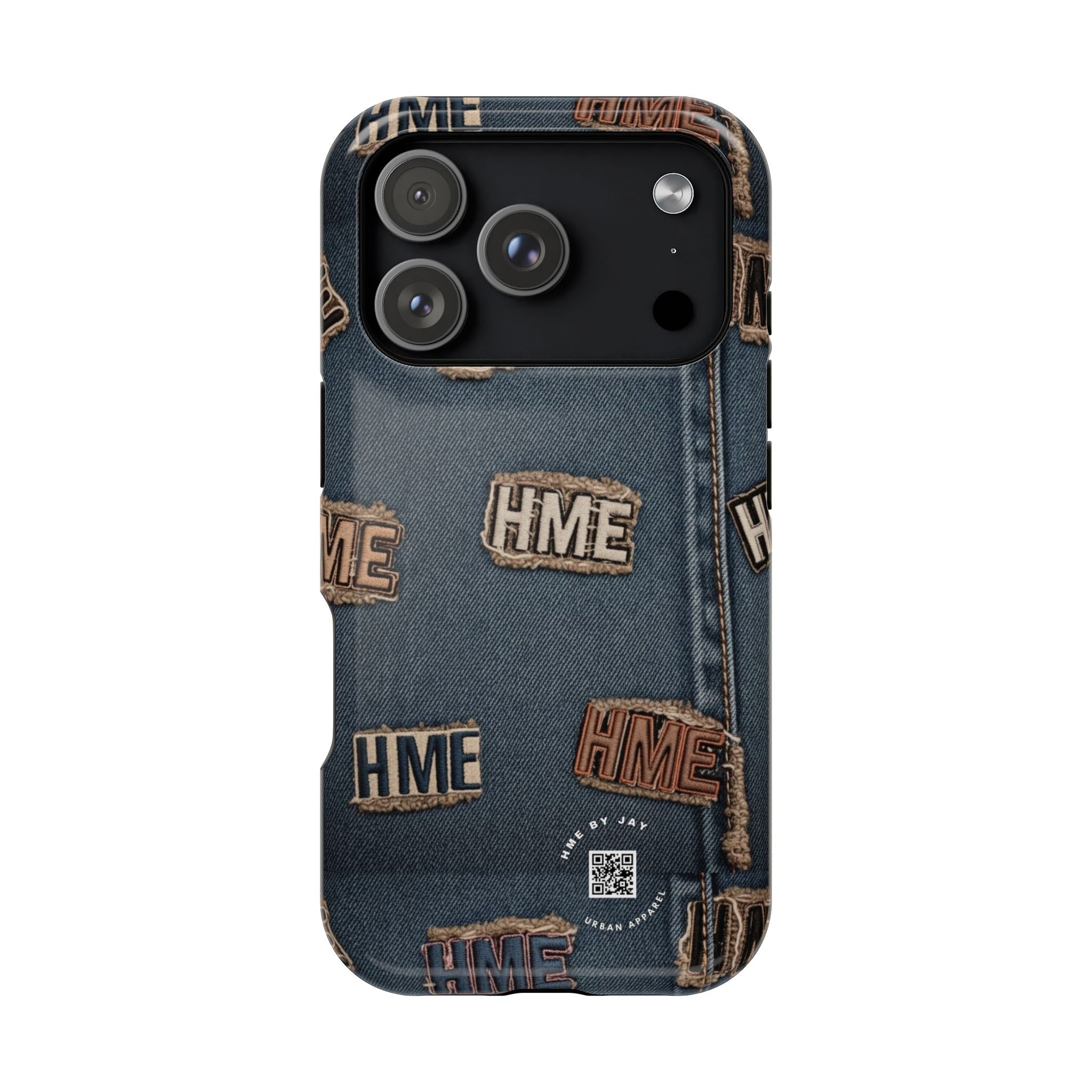 Phone Case Stressed Denim HME Patches Impact-Resistant