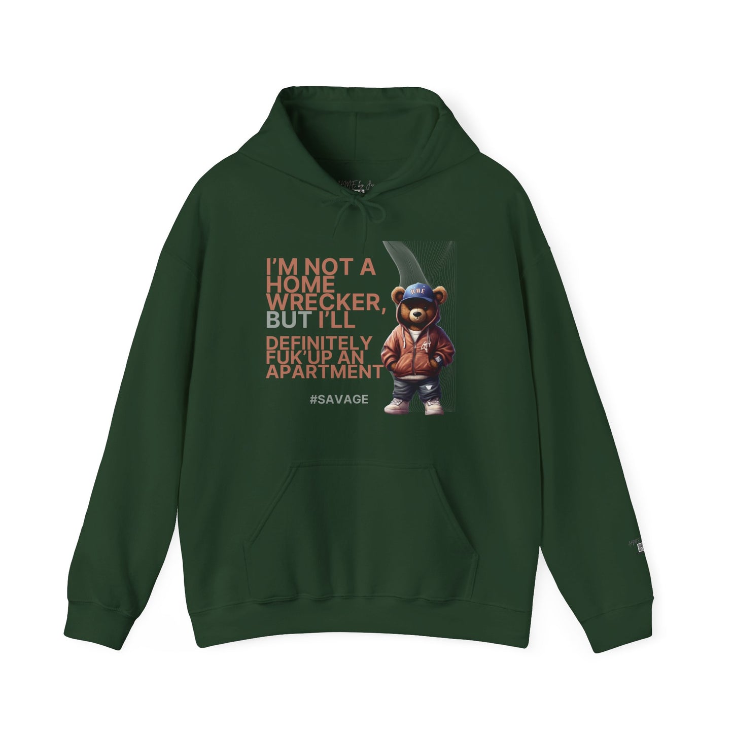 HME Bear Logo Heavy Blend Hooded Sweatshirt - I'm not a Home Wrecker Design