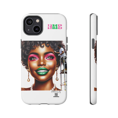 Phone Case - Ahnye's Melanin Collection Devine 9, AKA creation of beauty (White)