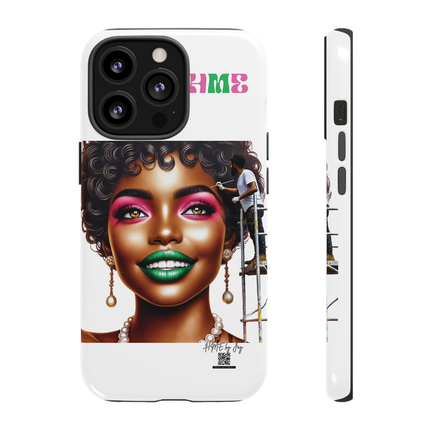 Phone Case - Ahnye's Melanin Collection Devine 9, AKA creation of beauty (White)