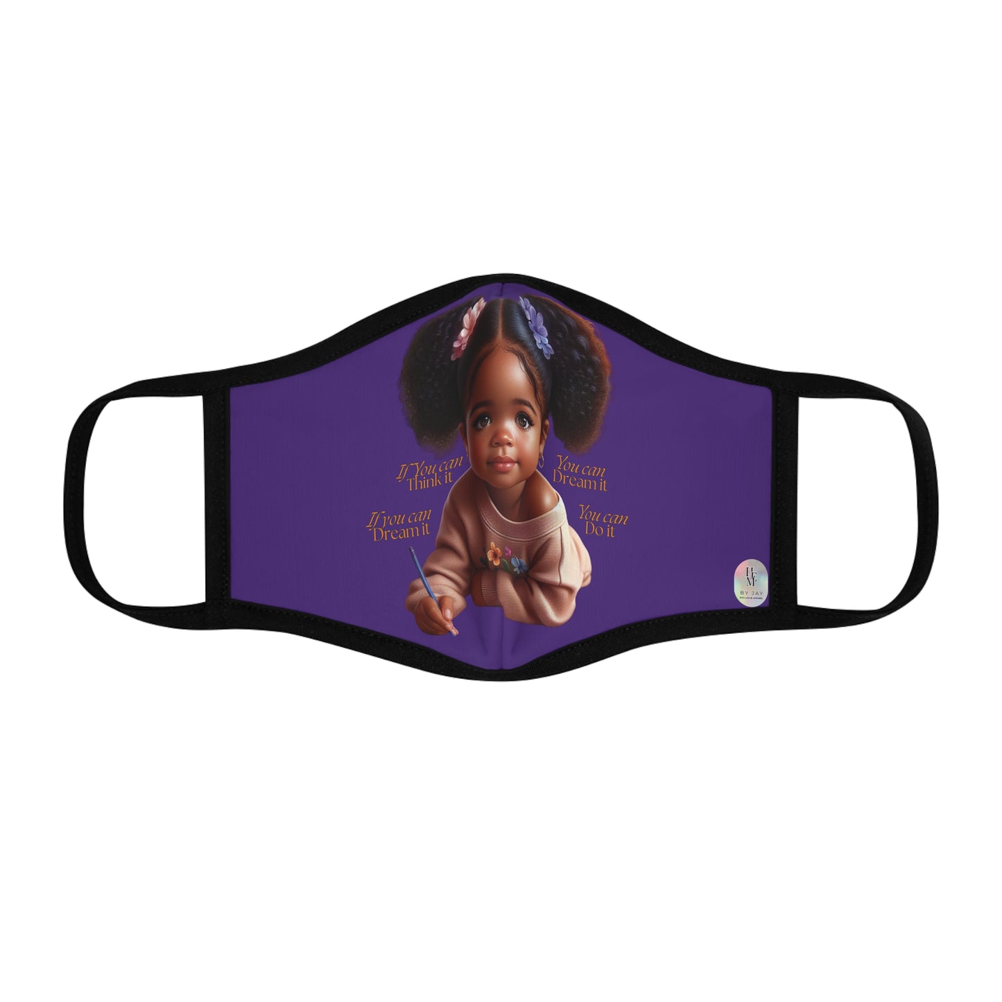 Ahnye’s Melanin Collection Dream it (Purple) Fitted 2 layer Polyester Face Mask