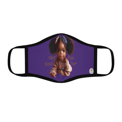 Ahnye’s Melanin Collection Dream it (Purple) Fitted 2 layer Polyester Face Mask