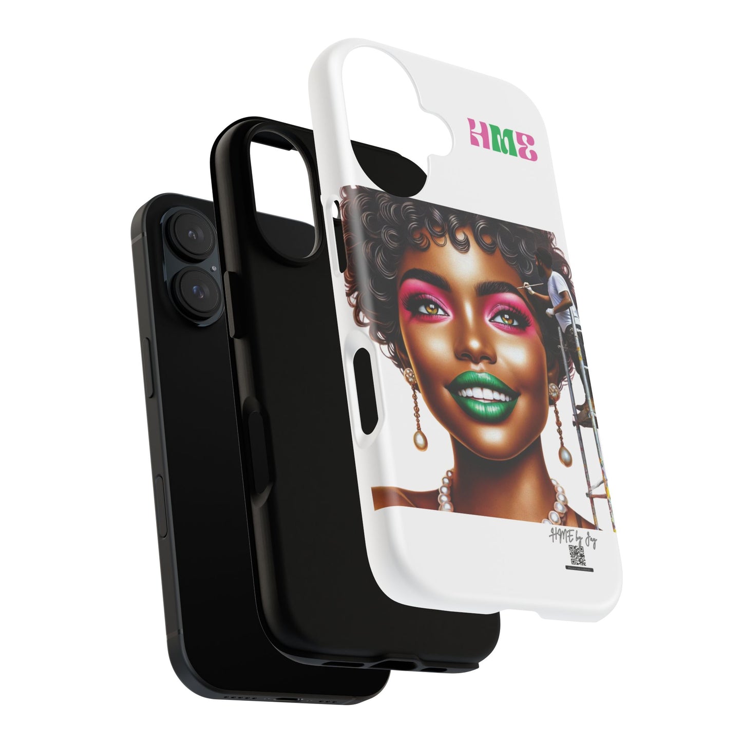 Phone Case - Ahnye's Melanin Collection Devine 9, AKA creation of beauty (White)