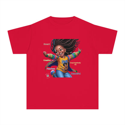 Empowerment Youth Tee (Ahnye's Melanin Collection) - Smart, Creative, Fearless, Beautiful, Gift for Kids, Inspirational Apparel, Back to School, Birthday, [...]