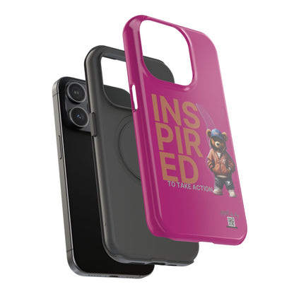 Phone Cases - HME Logo Bear, Inspired to take action Pink