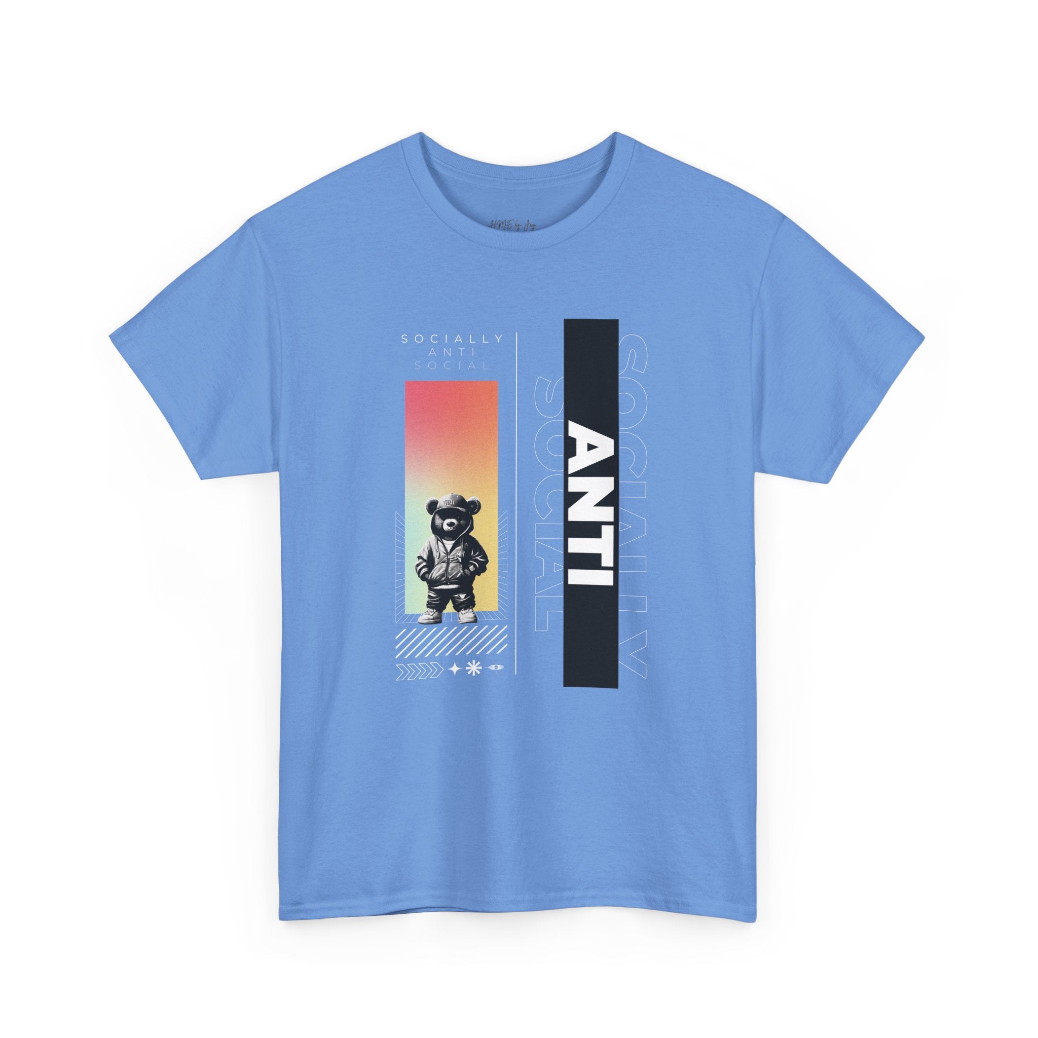 HME Bear Logo Socially Anti Social Unisex Heavy Cotton Tee