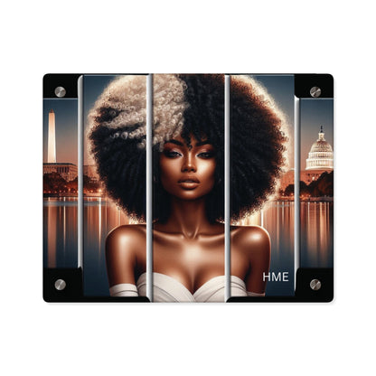 Acrylic Wall Art Panels - Ahnye’s Melanin Collection, Afrocentric Woman in Washington DC