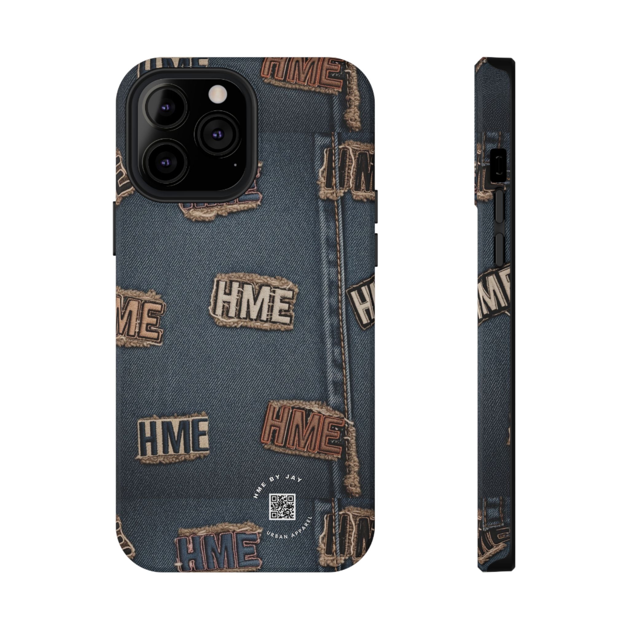 Phone Case Stressed Denim HME Patches Impact-Resistant