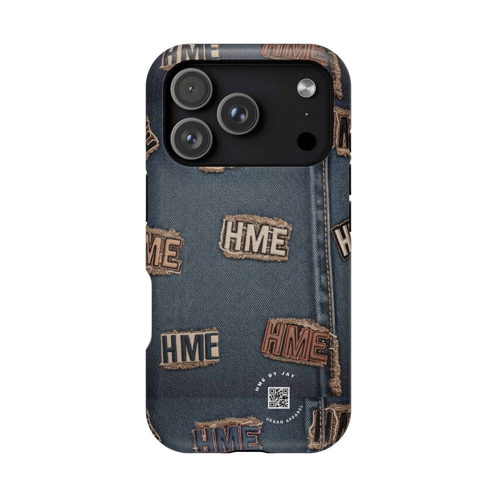 Phone Case Stressed Denim HME Patches Impact-Resistant