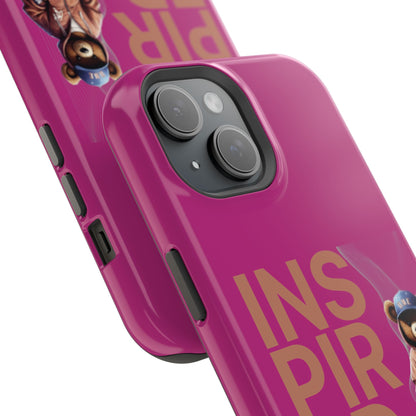 Phone Cases - HME Logo Bear, Inspired to take action Pink
