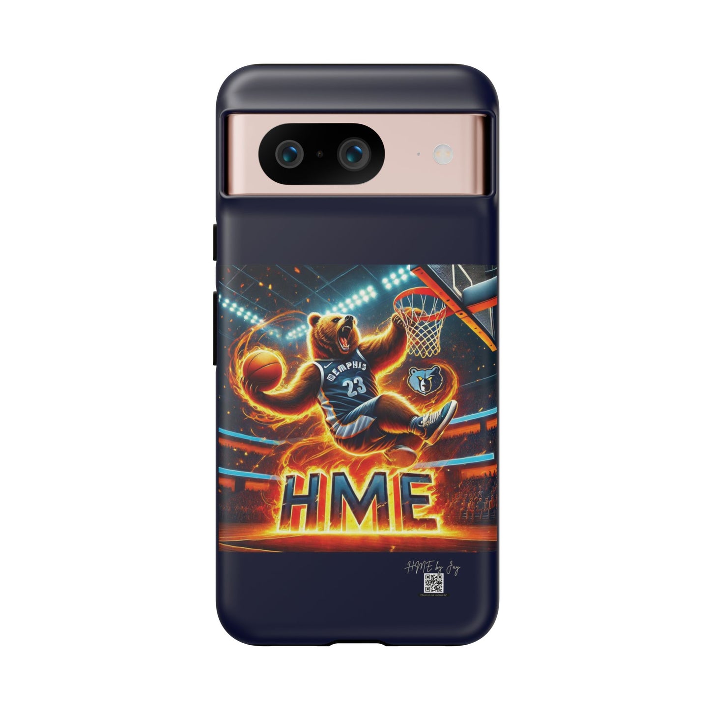 Phone Cases - Memphis Grizzlies Bear Dunkin on Fire Design