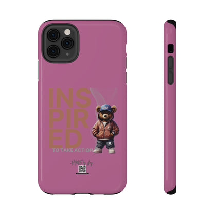 Phone Cases - HME Logo Bear, Inspired to take action light pink