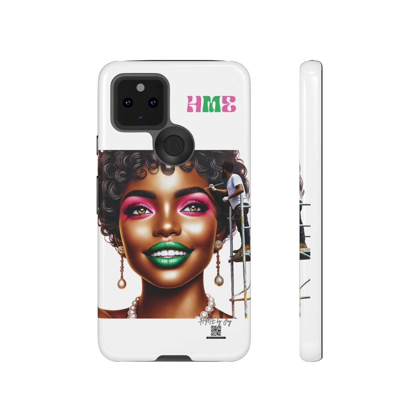 Phone Case - Ahnye's Melanin Collection Devine 9, AKA creation of beauty (White)