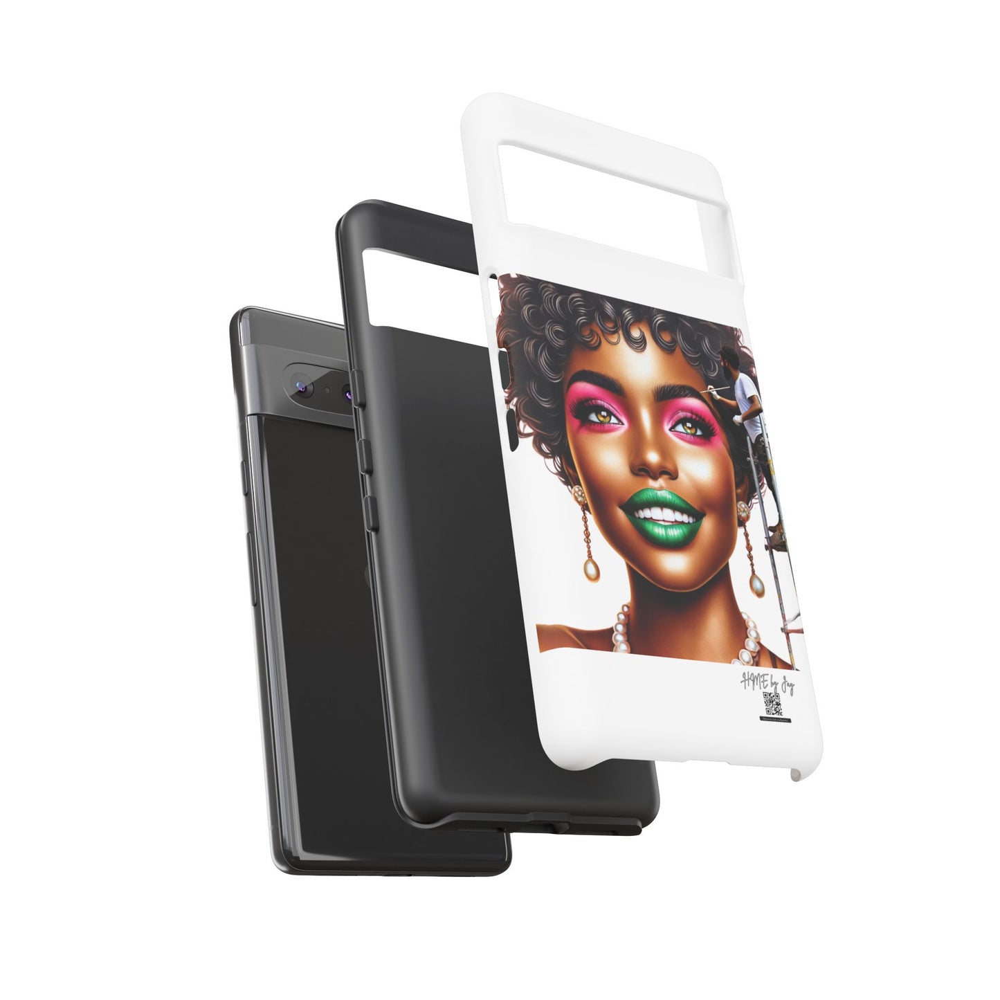 Phone Case - Ahnye's Melanin Collection Devine 9, AKA creation of beauty (White)