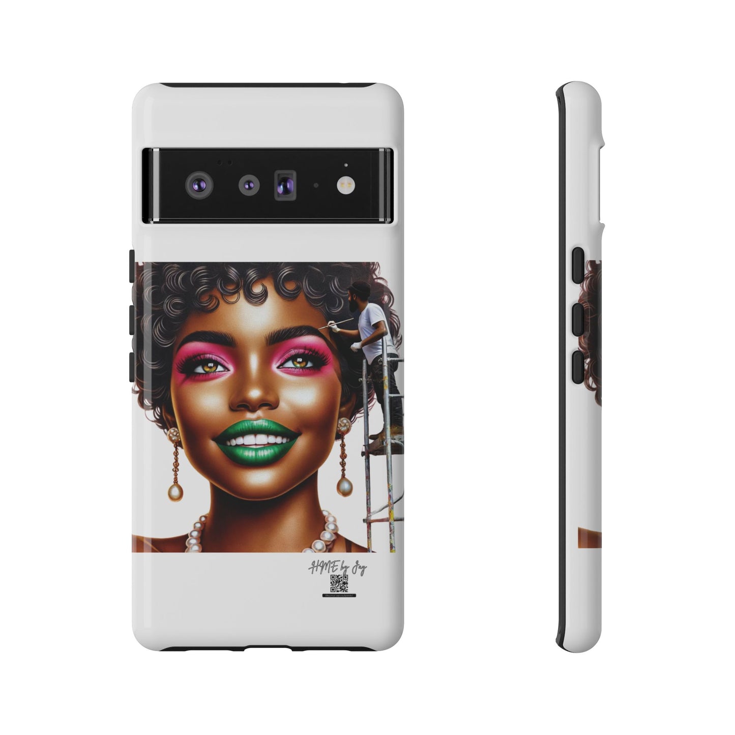 Phone Case - Ahnye's Melanin Collection Devine 9, AKA creation of beauty (White)