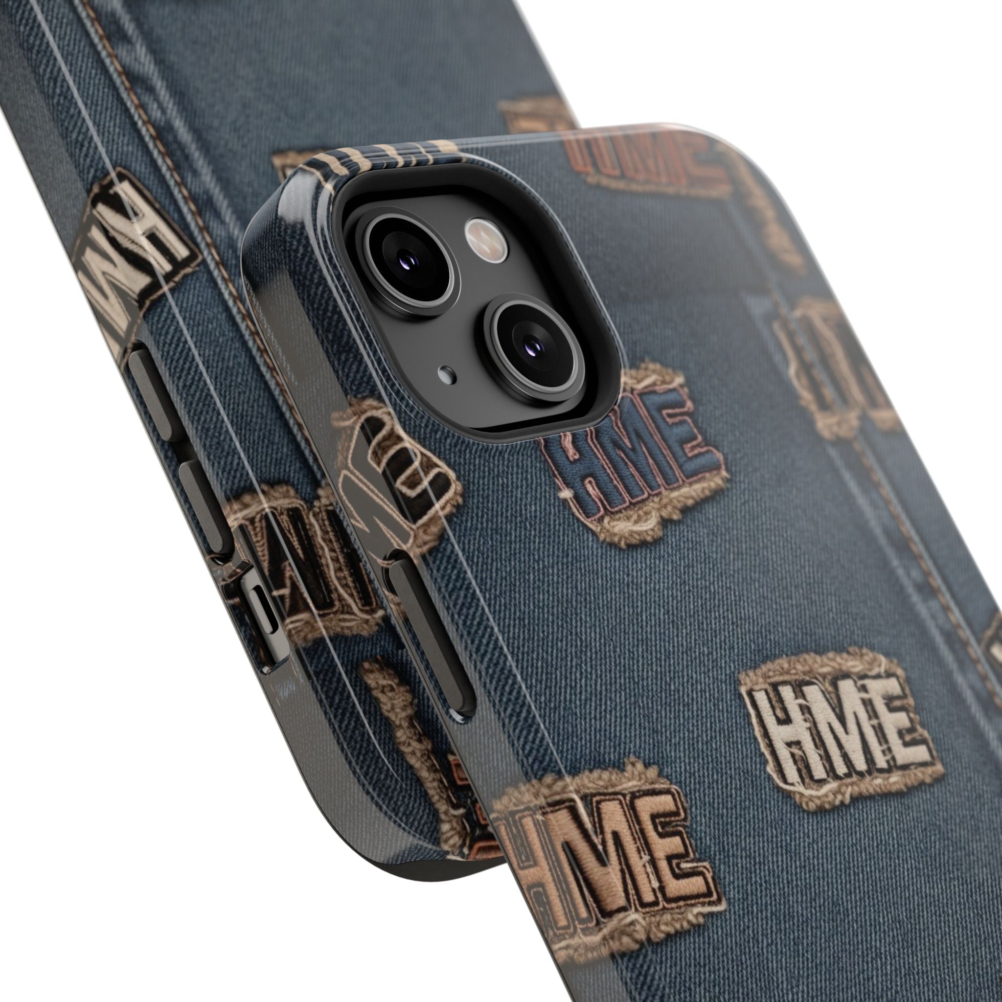 Phone Case Stressed Denim HME Patches Impact-Resistant