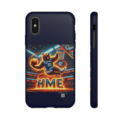 Phone Cases - Memphis Grizzlies Bear Dunkin on Fire Design