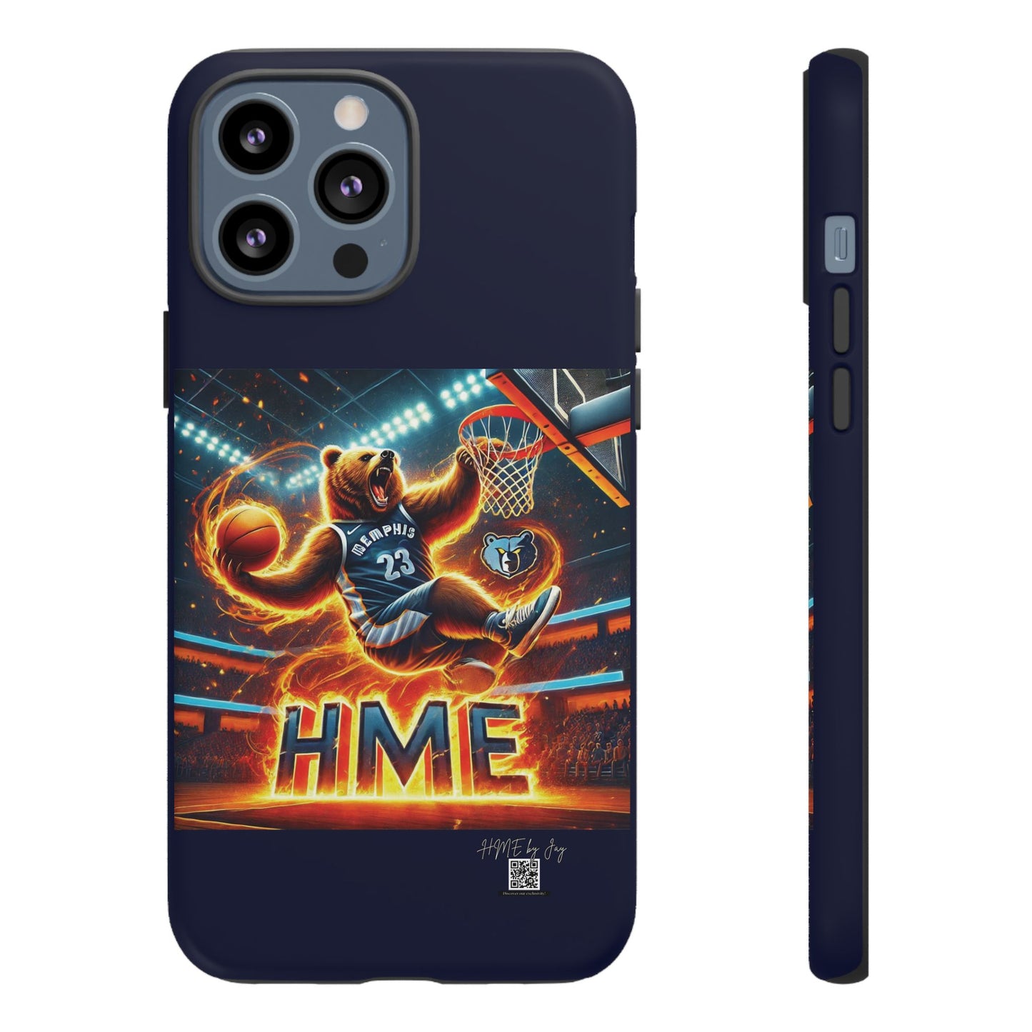 Phone Cases - Memphis Grizzlies Bear Dunkin on Fire Design