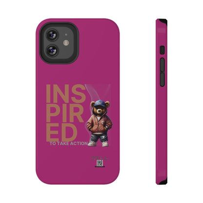 Phone Cases - HME Logo Bear, Inspired to take action Pink