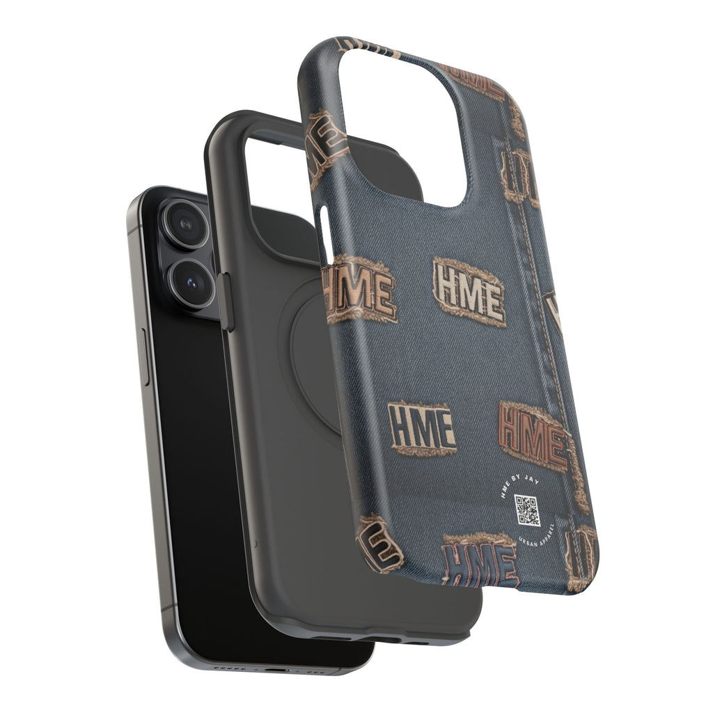 Phone Case Stressed Denim HME Patches Impact-Resistant