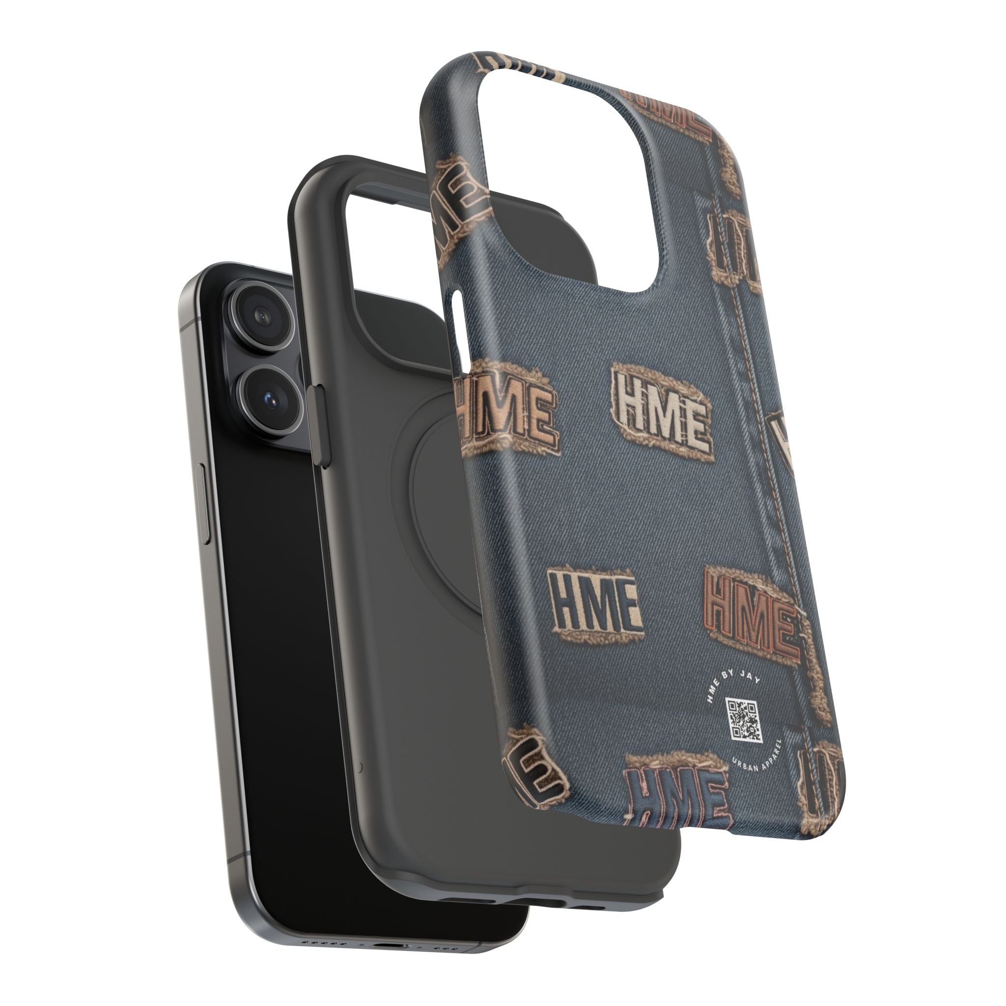 Phone Case Stressed Denim HME Patches Impact-Resistant