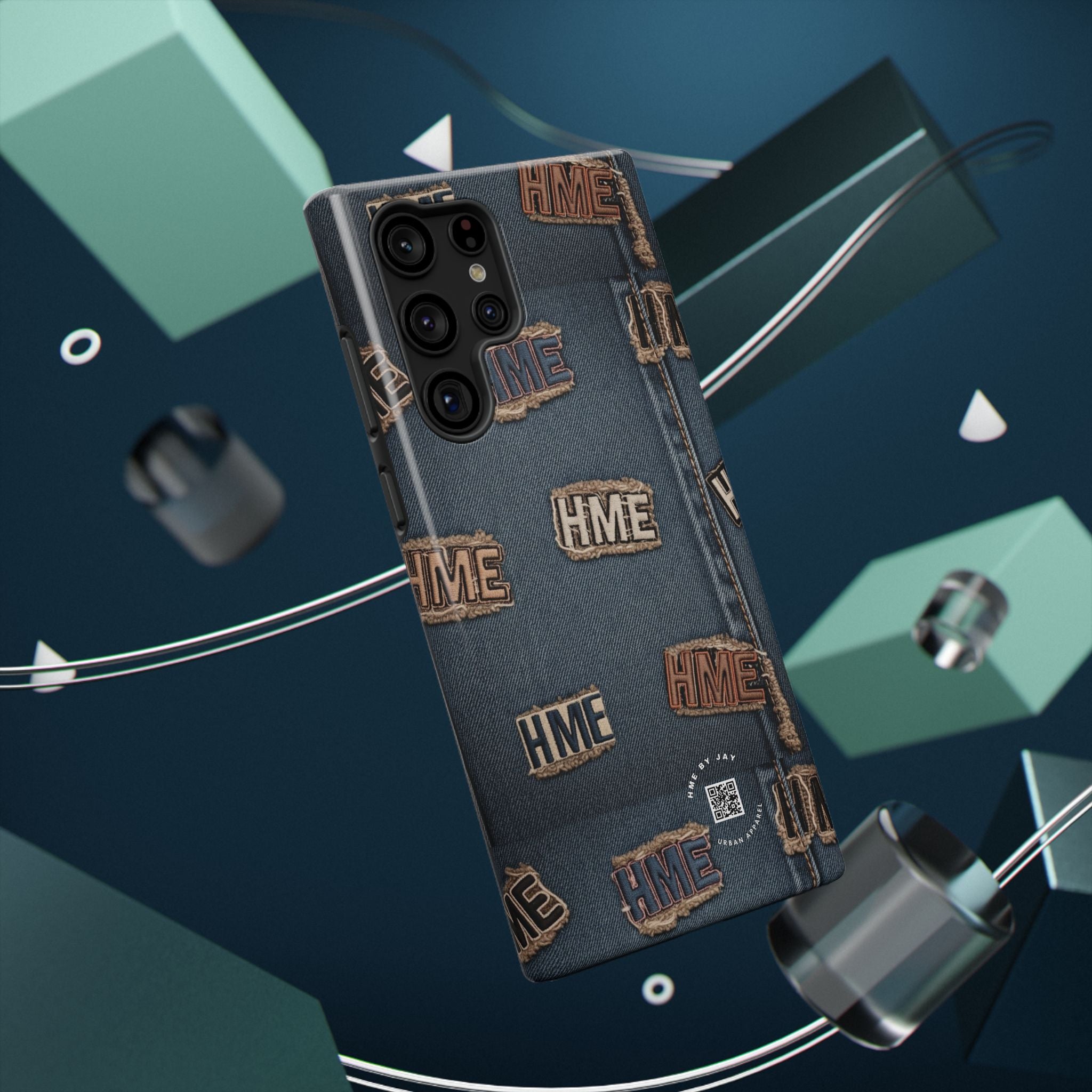 Phone Case Stressed Denim HME Patches Impact-Resistant