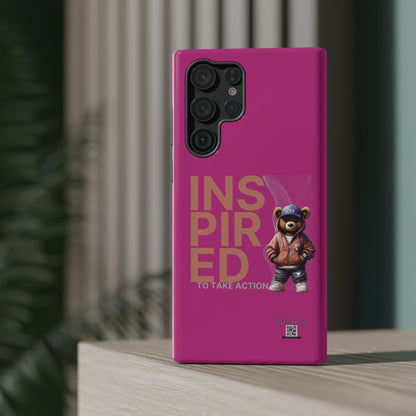 Phone Cases - HME Logo Bear, Inspired to take action Pink