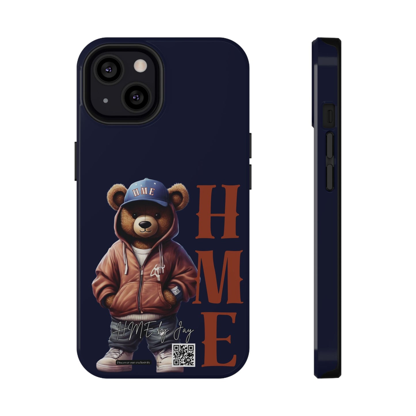 HME Bear Logo Collection Navy Blue Impact-Resistant Cases