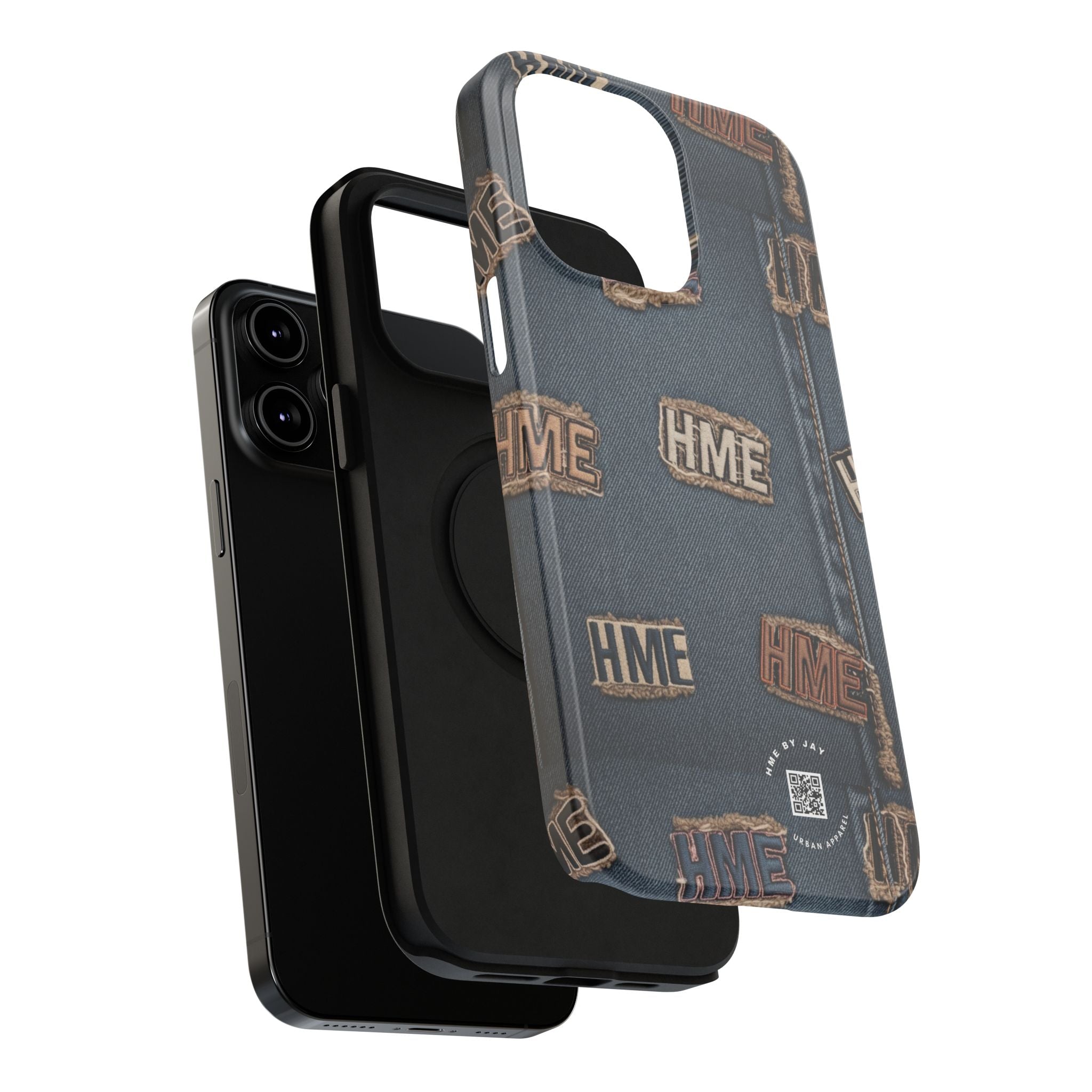 Phone Case Stressed Denim HME Patches Impact-Resistant