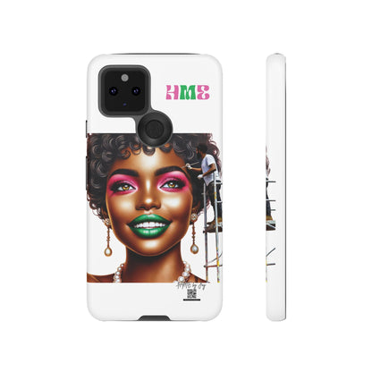 Phone Case - Ahnye's Melanin Collection Devine 9, AKA creation of beauty (White)