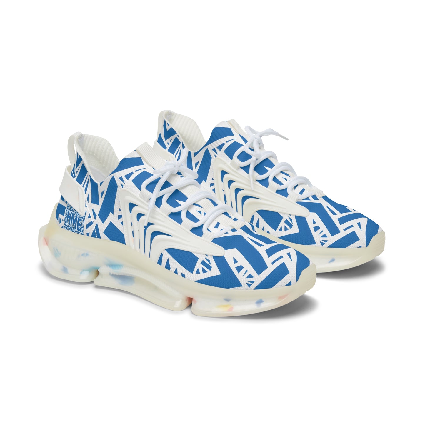 HME FlexComfort Blue & White Women's Mesh Sneakers