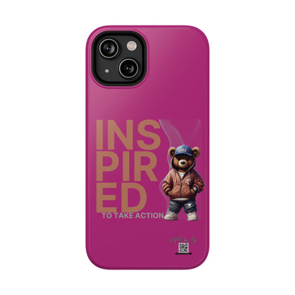 Phone Cases - HME Logo Bear, Inspired to take action Pink