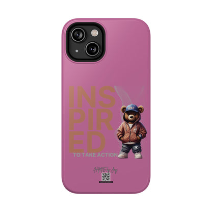 Phone Cases - HME Logo Bear, Inspired to take action light pink