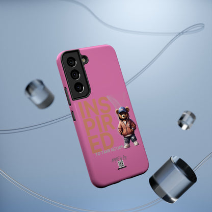 Phone Cases - HME Logo Bear, Inspired to take action light pink