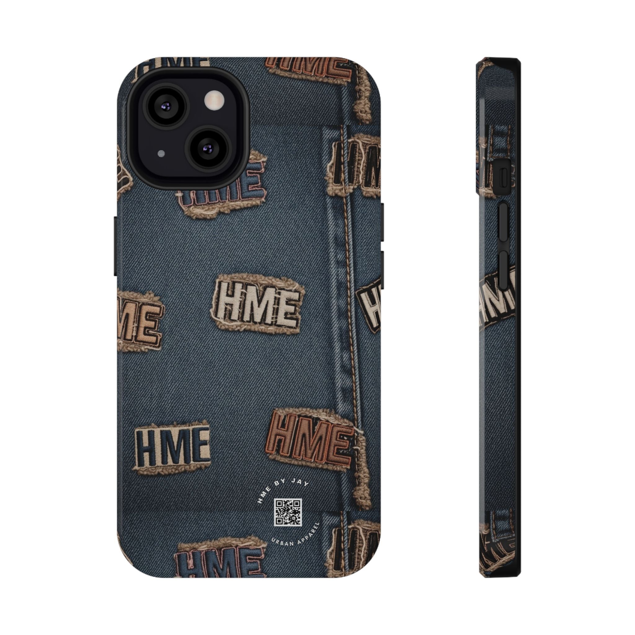Phone Case Stressed Denim HME Patches Impact-Resistant